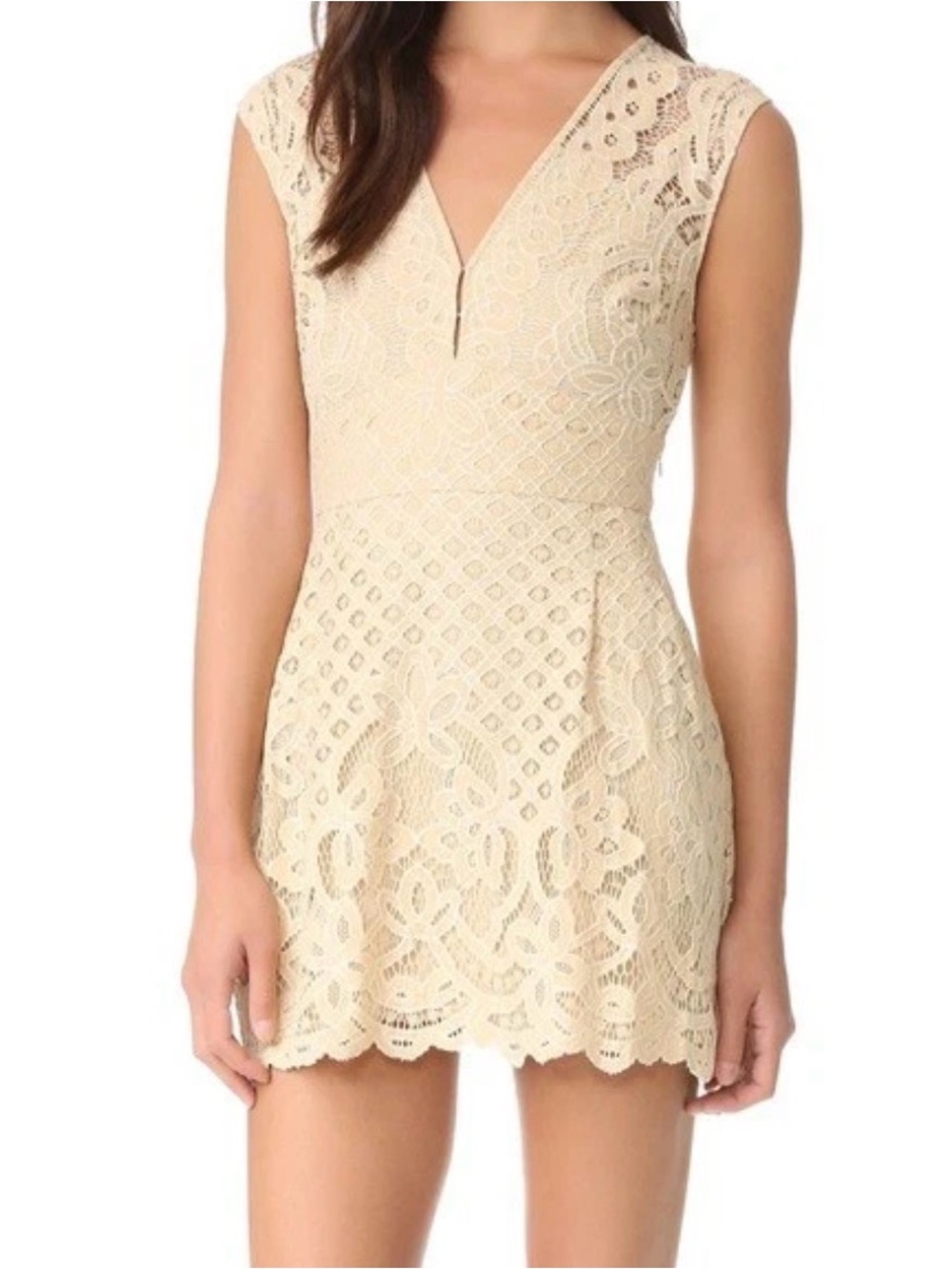 Free People One Million Lovers Lace Mini Dress — Ivory/Cream— Size 6